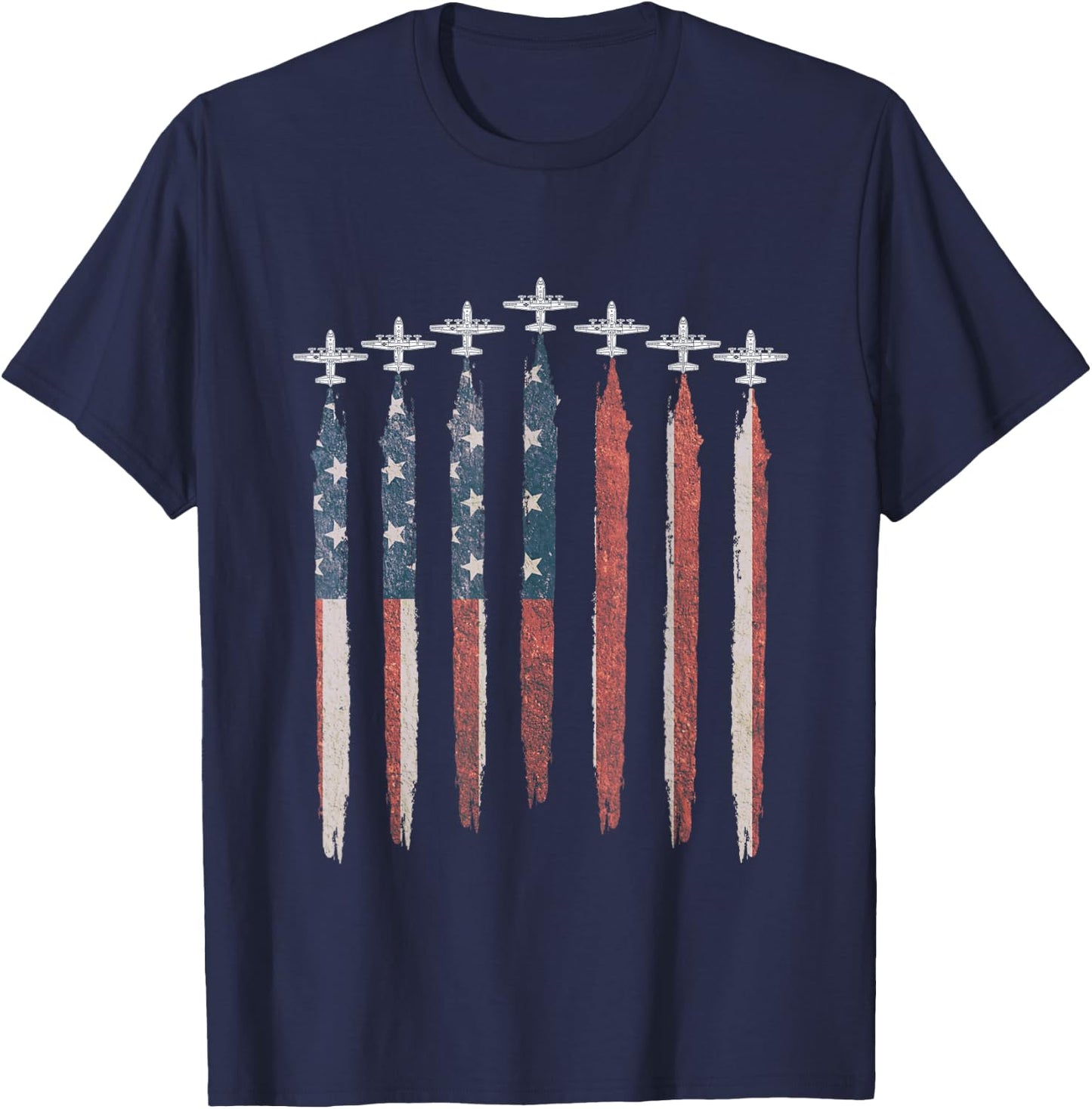 C-130 Hercules Gunship Military Aircraft American Flag C130 T-Shirt - T-Shirt | Navy