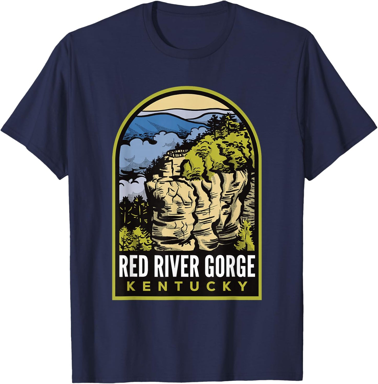 Red River Gorge Chimney Top Rock T-Shirt - T-Shirt | Navy
