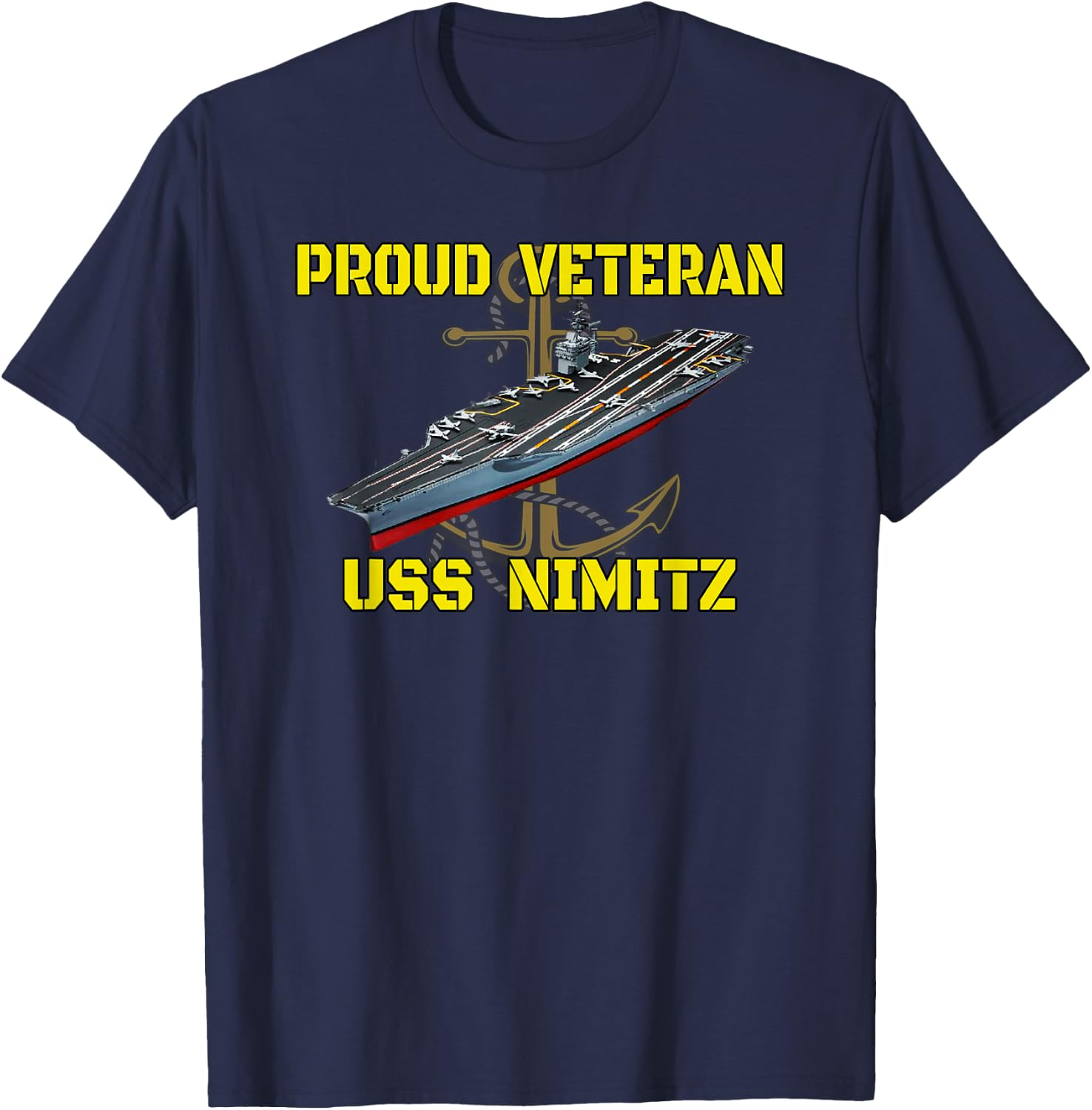 Aircraft Carrier USS Nimitz Veterans Day Fathers Day Grandpa T-Shirt - T-Shirt | Navy