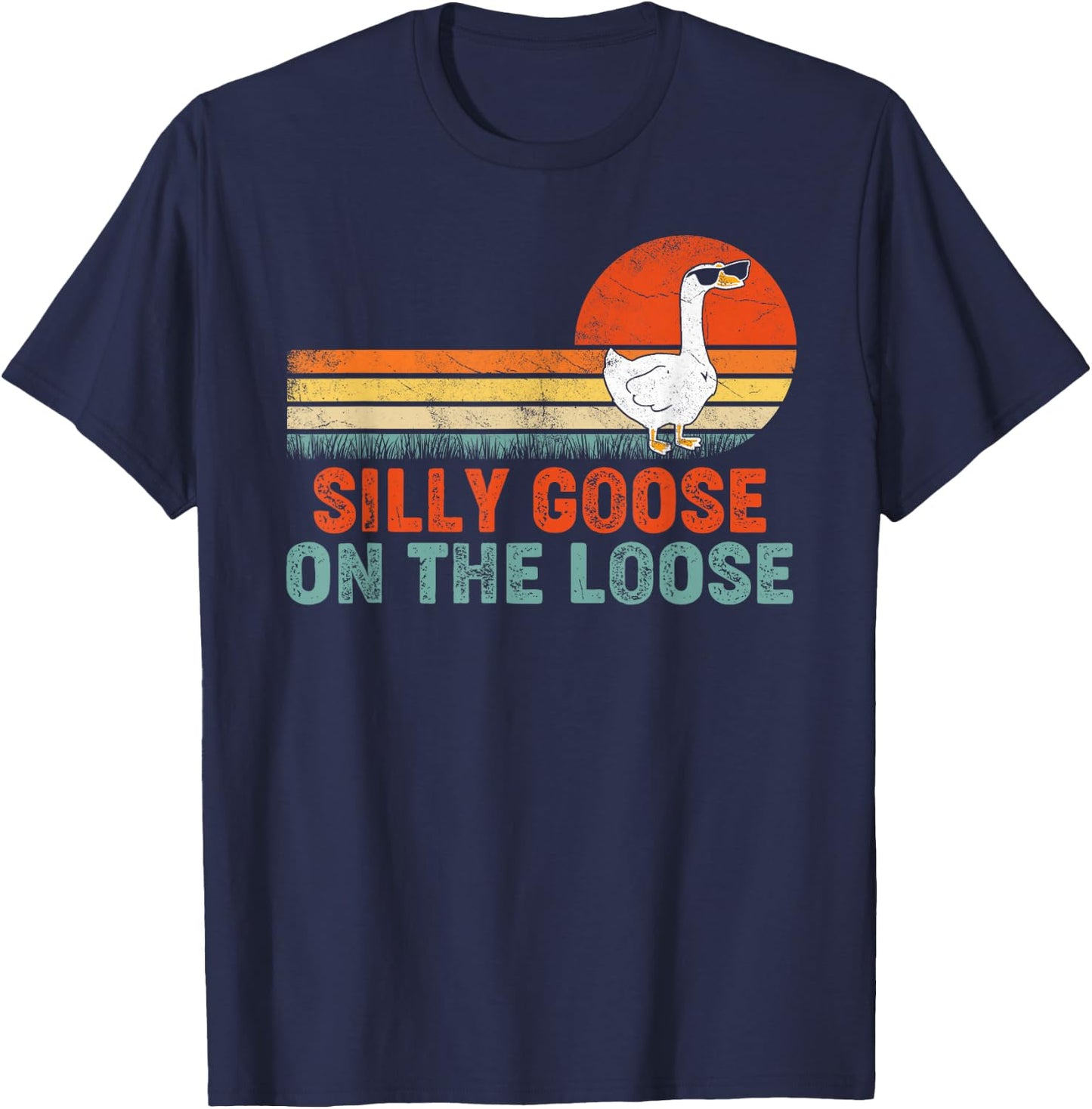 Silly Goose Shirt, Graphic Men, Funny Shirts T-Shirt - T-Shirt | Navy
