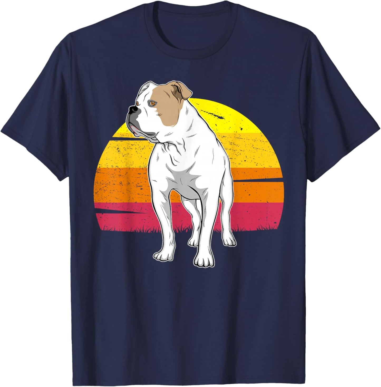 American Bulldog Old Southern White Bulldog Women Girls Kids T-Shirt - T-Shirt | Navy