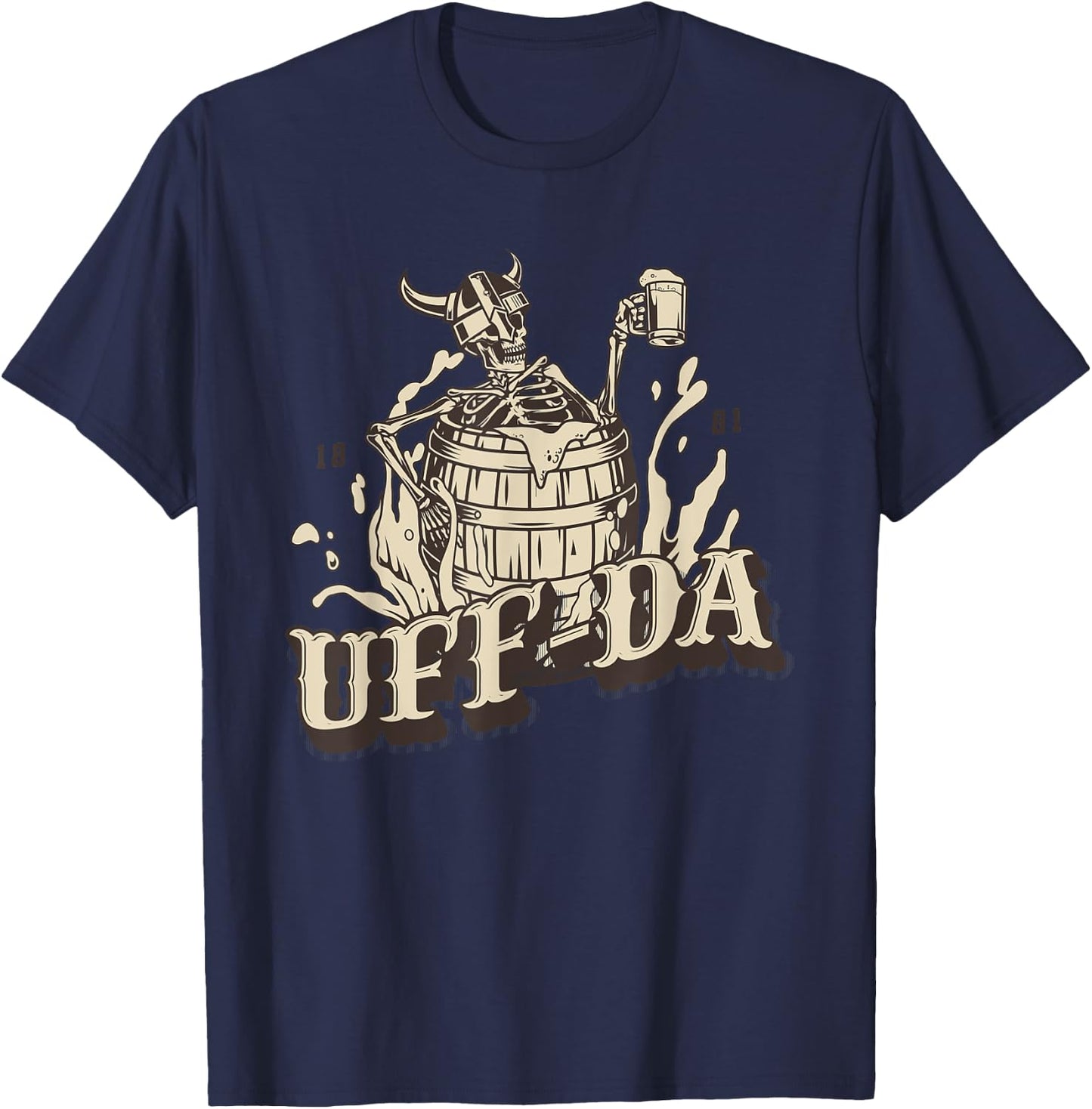 Funny Scandinavian Uff Da popular Nordic Quotes and Sayings T-Shirt - T-Shirt | Navy
