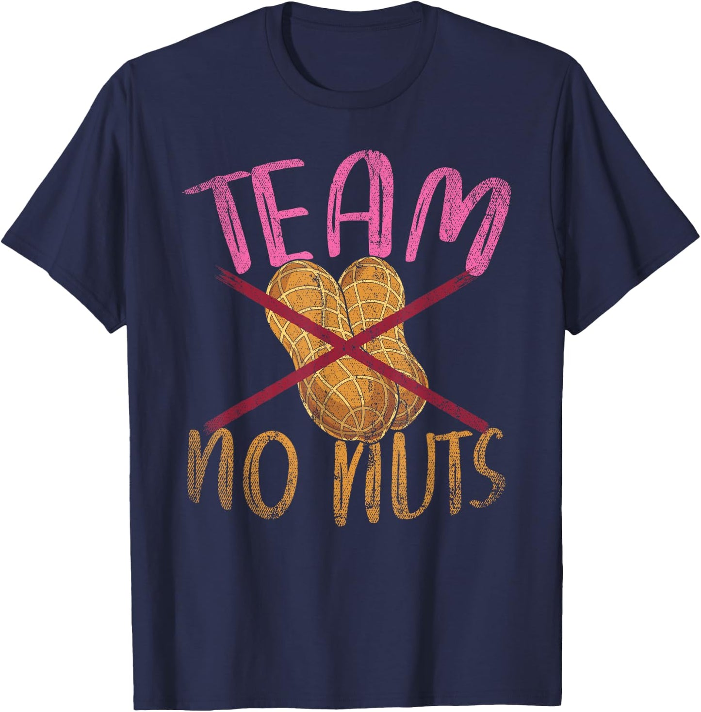 Baby Gender Reveal Party Team No Nuts Funny Gender Reveal T-Shirt - T-Shirt | Navy