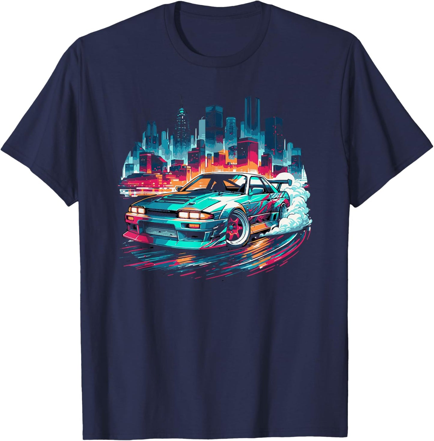 Sports Car Exotic Drift Racing Car Graphic T-Shirt - T-Shirt | Navy