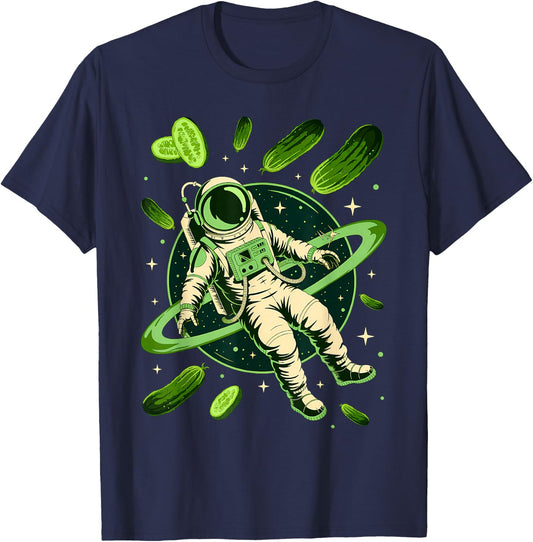 Space Astronaut Pickle T-Shirt - T-Shirt | Navy