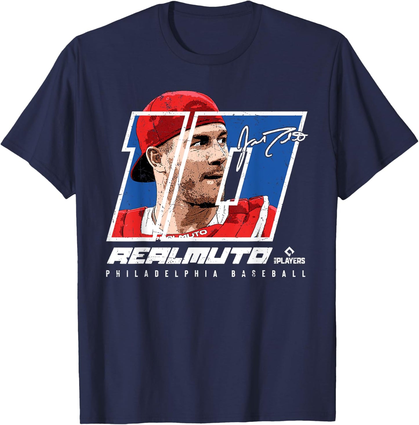 JT Realmuto Silhouette Philadelphia MLBPA T-Shirt - T-Shirt | Navy