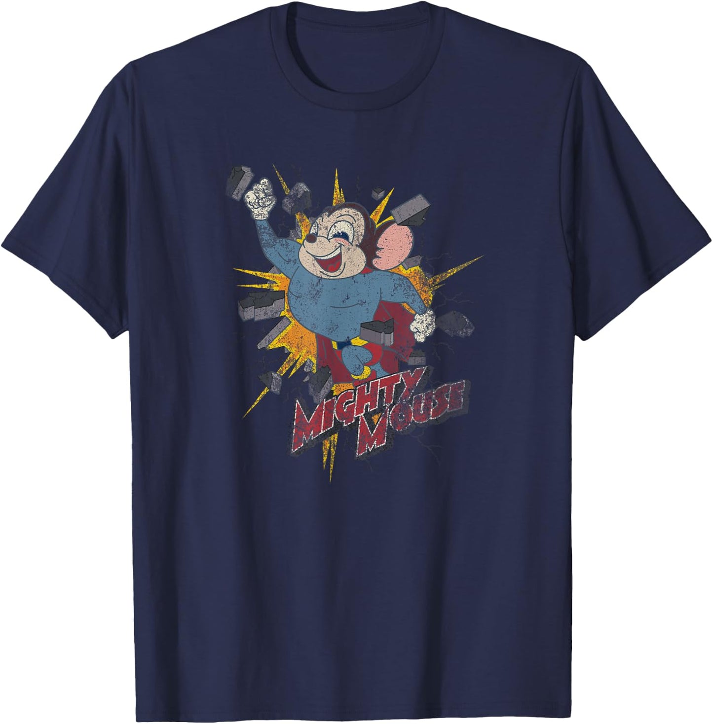 Mighty Mouse Break Through T-Shirt - T-Shirt | Navy