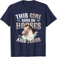 This Girl Runs On Horses And Jesus Girls Horse T-Shirt - T-Shirt | Navy