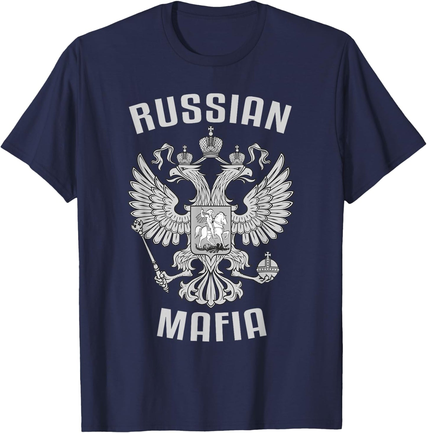 Russian Mafia Russia Eagle T-Shirt - T-Shirt | Navy