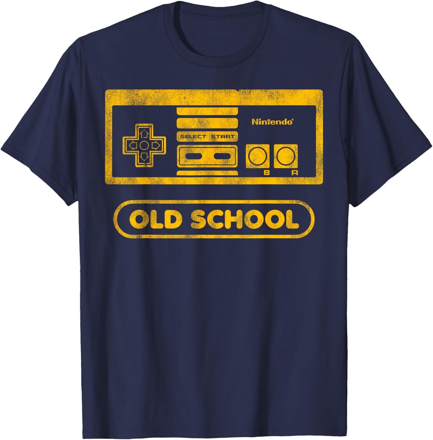 Nintendo NES Controller Old School Gold Graphic T-Shirt - T-Shirt | Navy