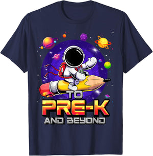 To Pre-K And Beyond Astronaut Back To School Pre-K Boys T-Shirt - T-Shirt | Navy