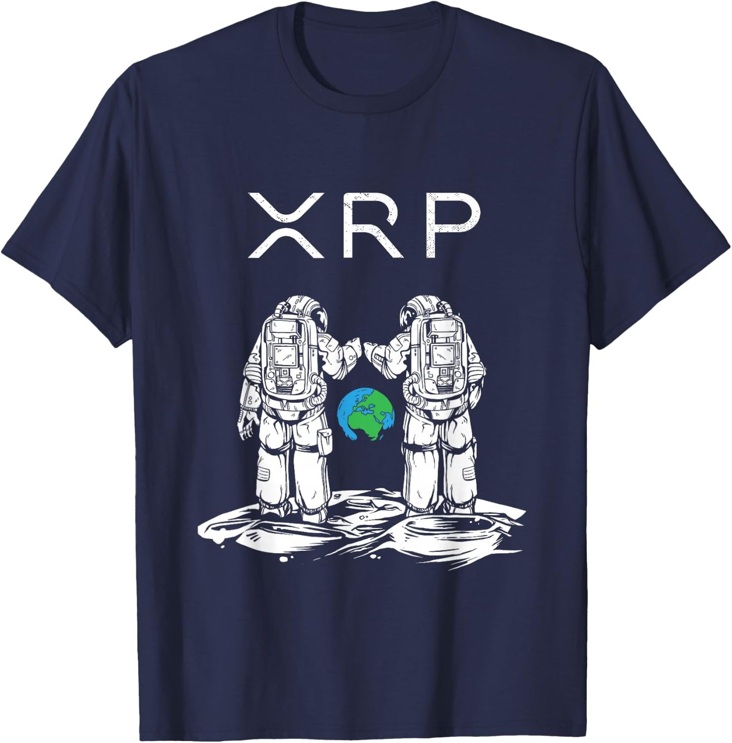 XRP Moon Merch Cryptocurrency Crypto Currency Merchandise T-Shirt - T-Shirt | Navy