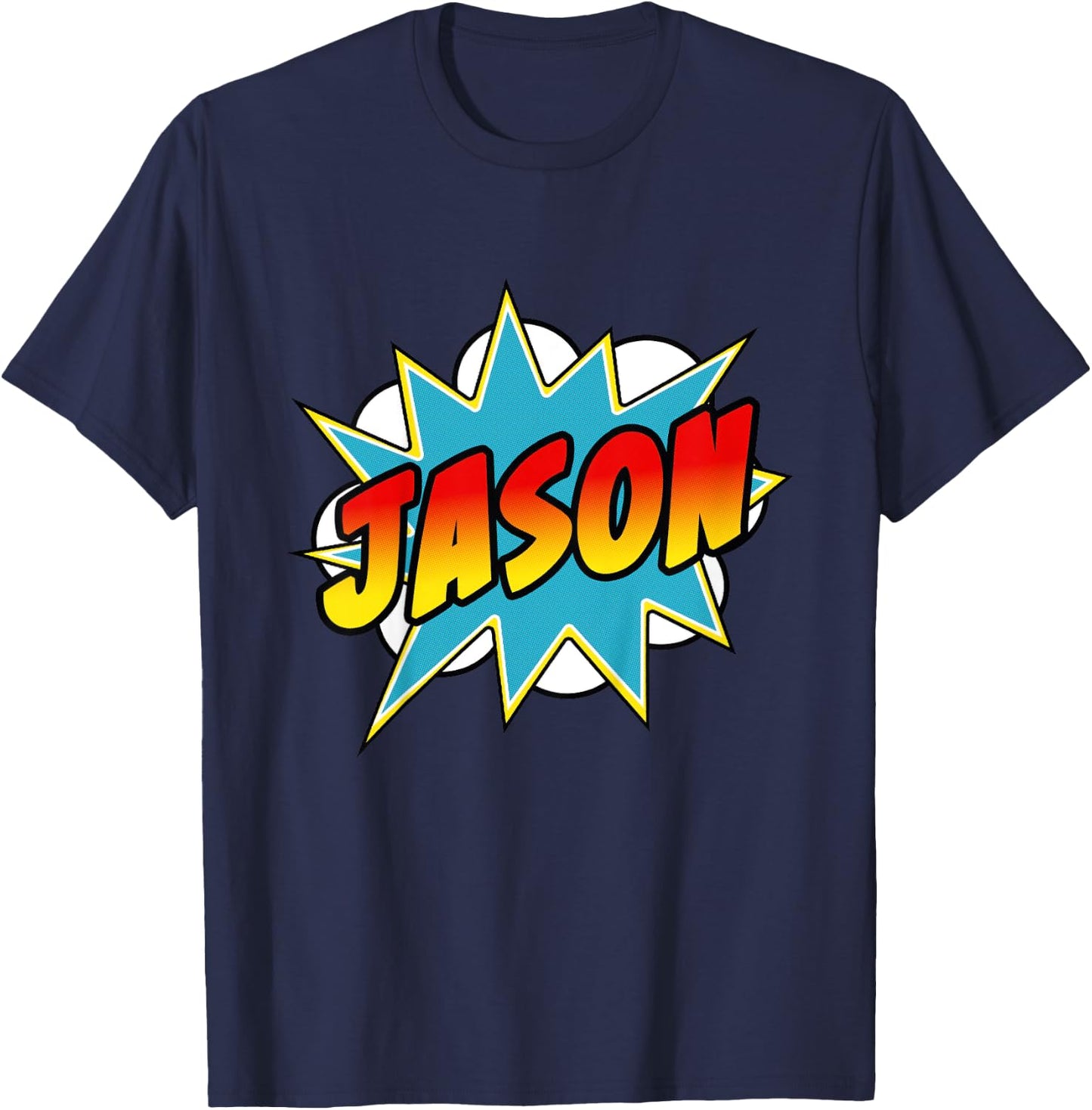 Kids Boys Jason Name Comic Book Superhero T-Shirt - T-Shirt | Navy