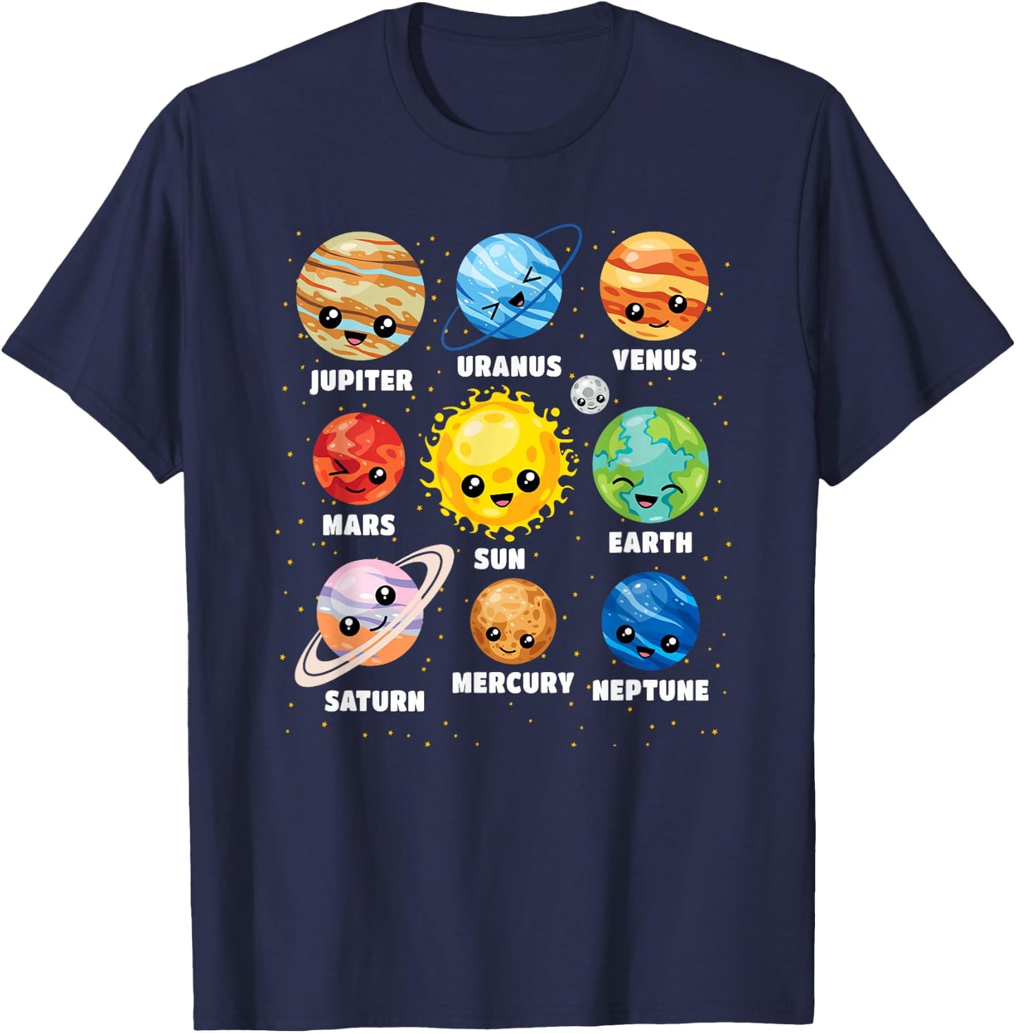 Funny Solar System Universe Space Planet Boys Girls Kids T-Shirt - T-Shirt | Navy