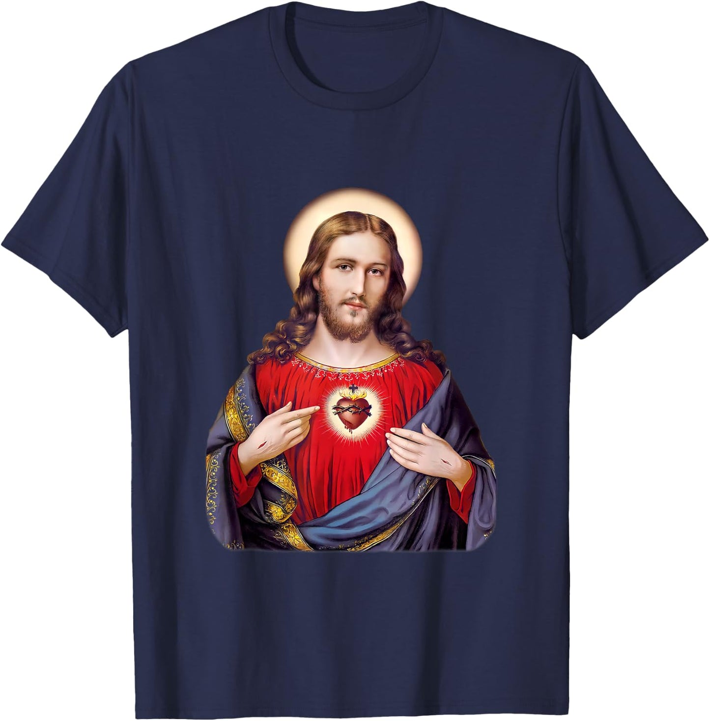 Sacred Heart of Jesus Christ T-Shirt - T-Shirt | Navy