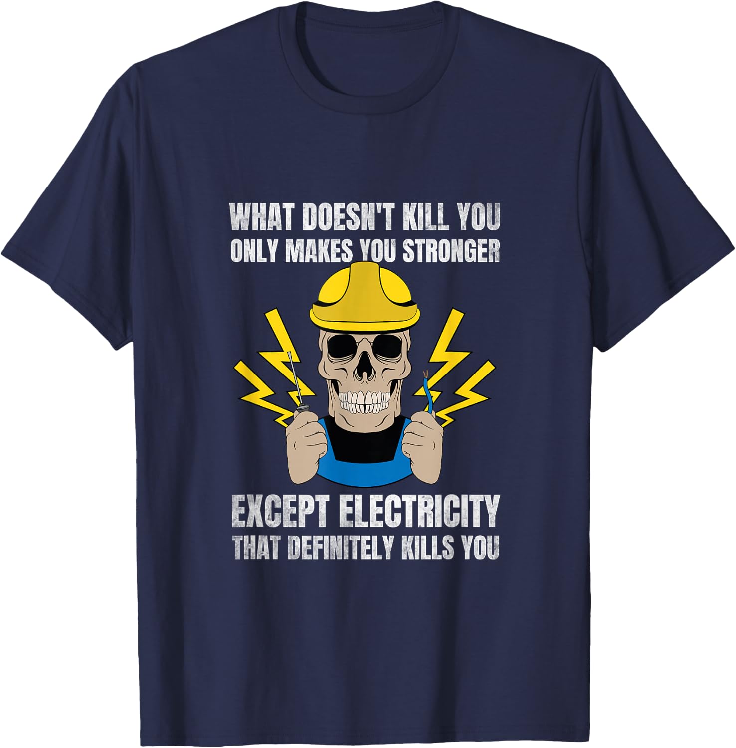 Funny Electrician Gift Electrical Engineer Electricity T-Shirt - T-Shirt | Navy