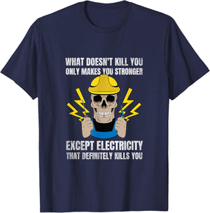 Funny Electrician Gift Electrical Engineer Electricity T-Shirt - T-Shirt | Navy