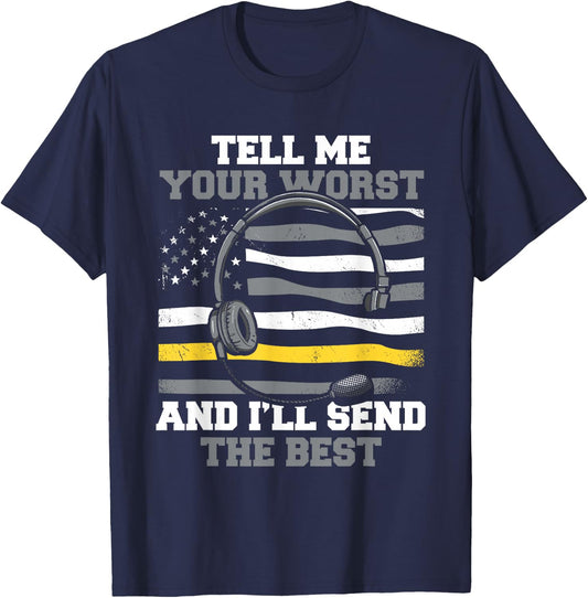 Emergency Call Us Flag Control Centre Emergency Service T-Shirt - T-Shirt | Navy