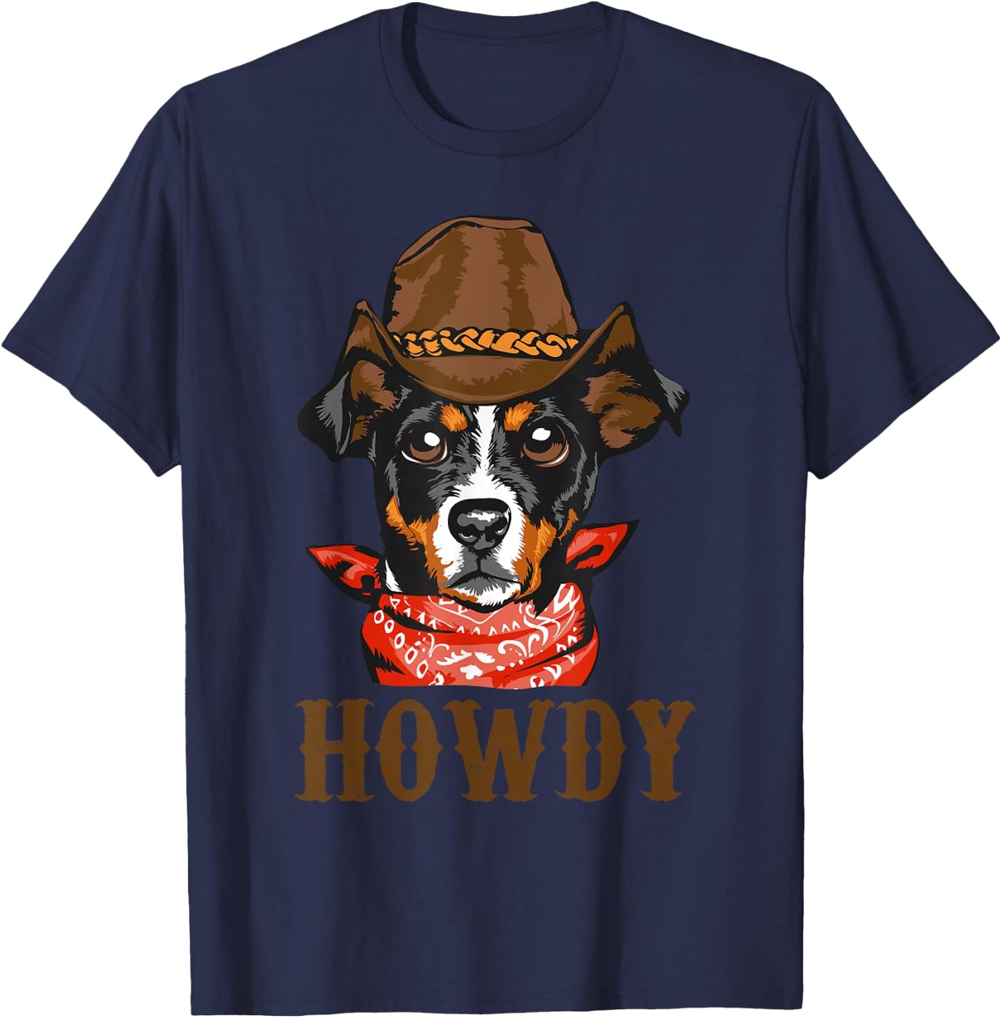 Western Country Southern Cowboy Cowgirl Howdy Dog Lover T-Shirt - T-Shirt | Navy