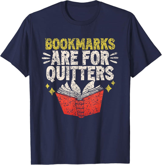 Bookmarks Are For Drückeberger Readers Reading Book T-Shirt - T-Shirt | Navy