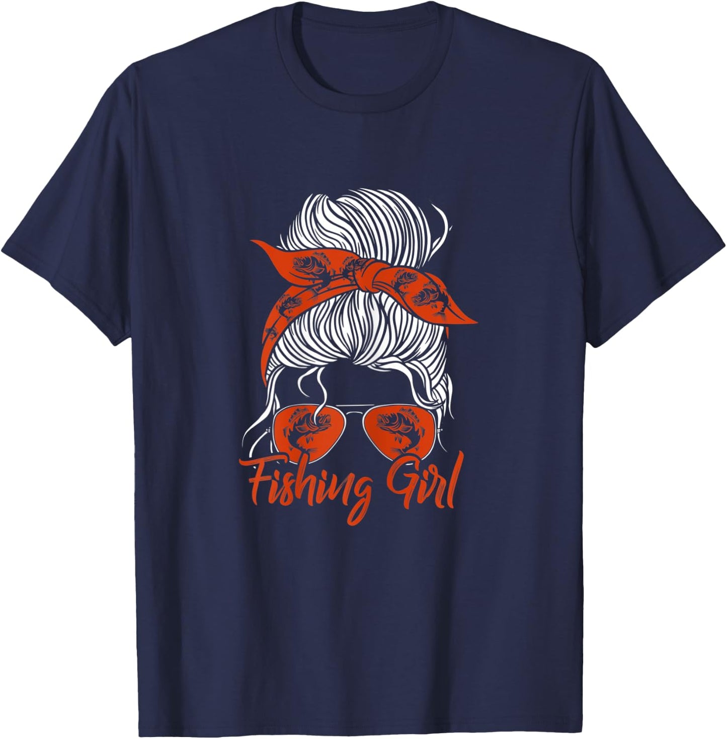 Fisherwomen Funny Fisher Fishing Girl T-Shirt - T-Shirt | Navy