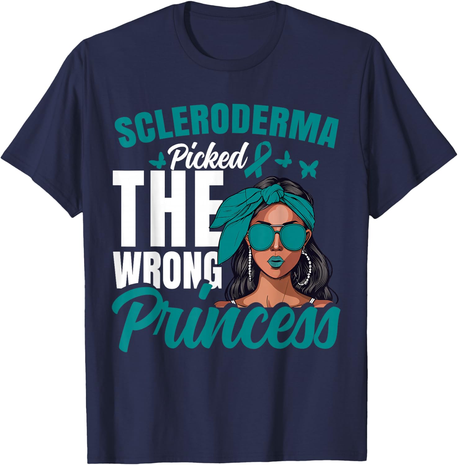 Scleroderma Awareness Princess Survivor Scleroderma T-Shirt - T-Shirt | Navy
