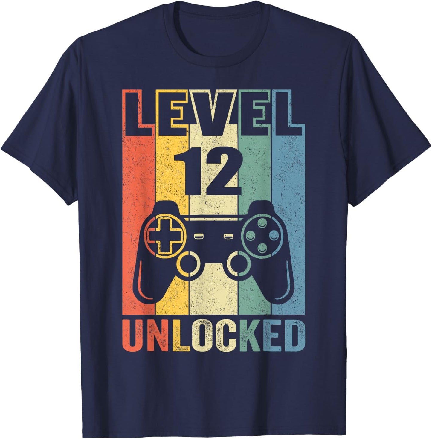 Level 12 Unlocked Shirt Funny Video Gamer 12th Birthday Gift T-Shirt - T-Shirt | Navy