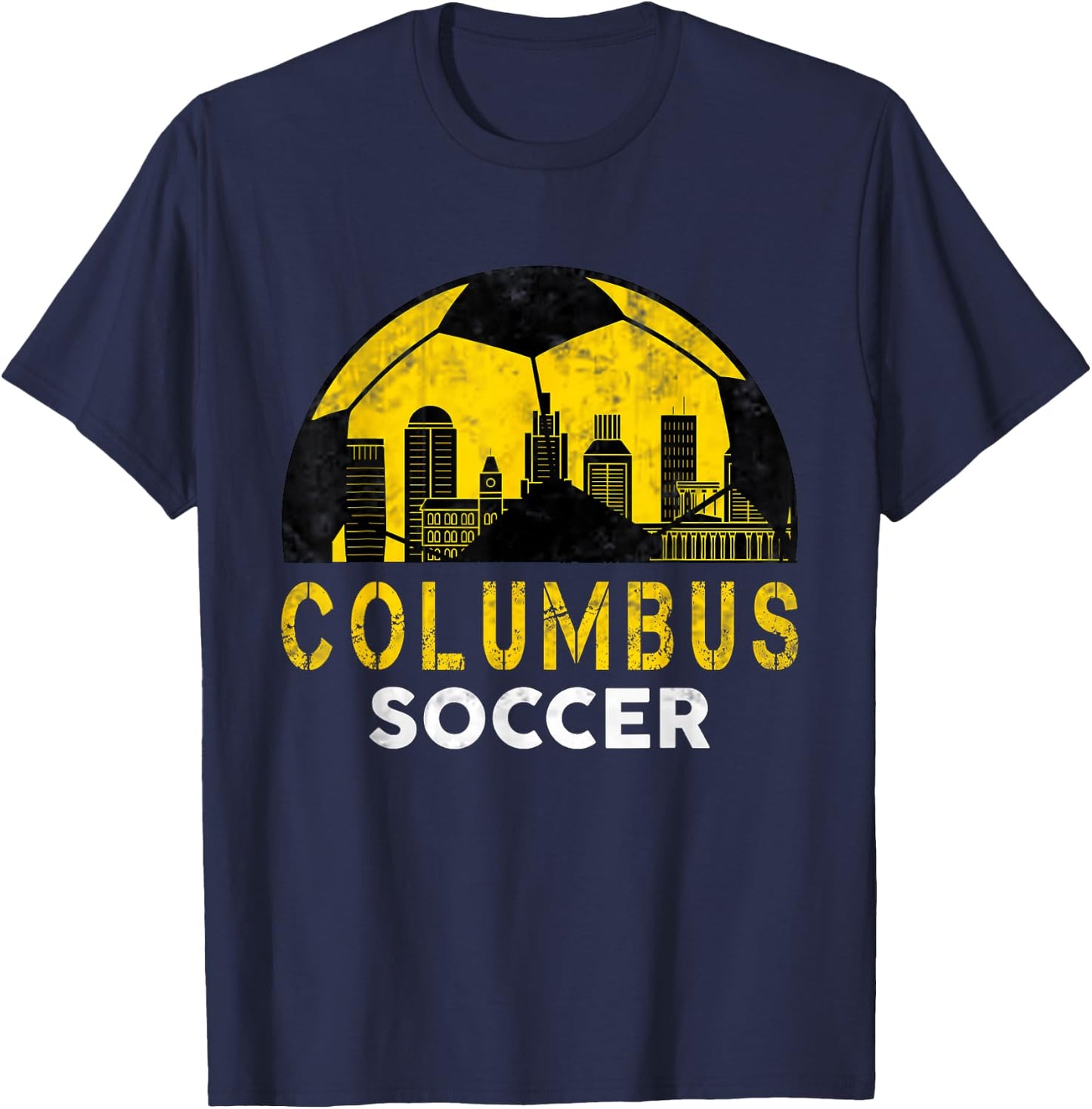 Retro Vintage Columbus City Soccer Football Sports Lover T-Shirt - T-Shirt | Navy