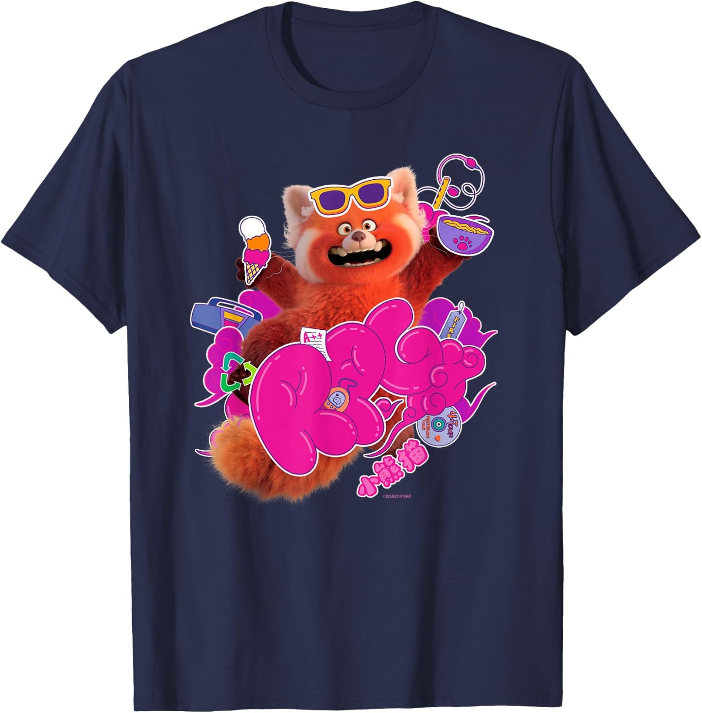 Disney and Pixar’s Turning Red RPG Cute Panda T-Shirt - T-Shirt | Navy