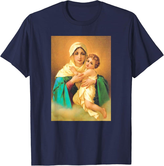 Our Lady Of Schoenstatt Mother Thrice Admirable T-Shirt - T-Shirt | Navy