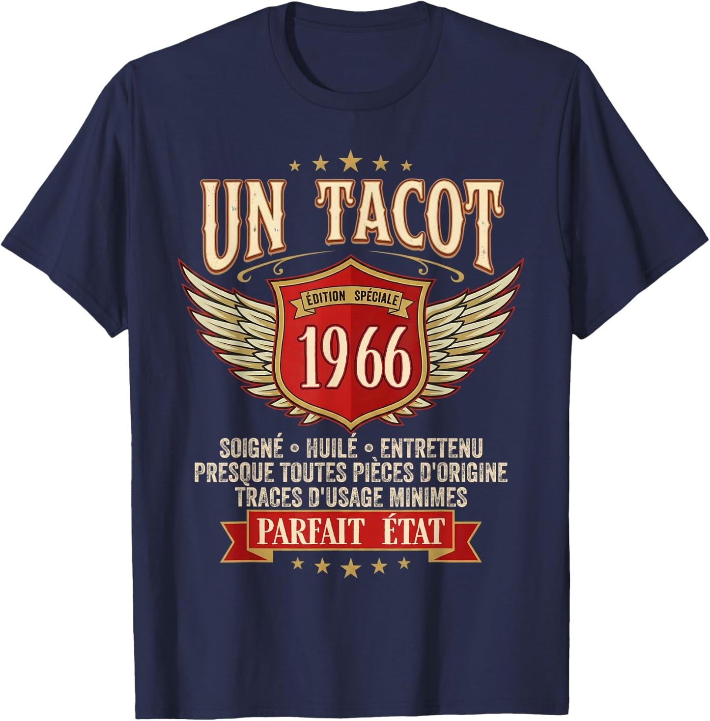 French Quote 1966 Classic Car Vintage 60th Birthday T-Shirt - T-Shirt | Navy