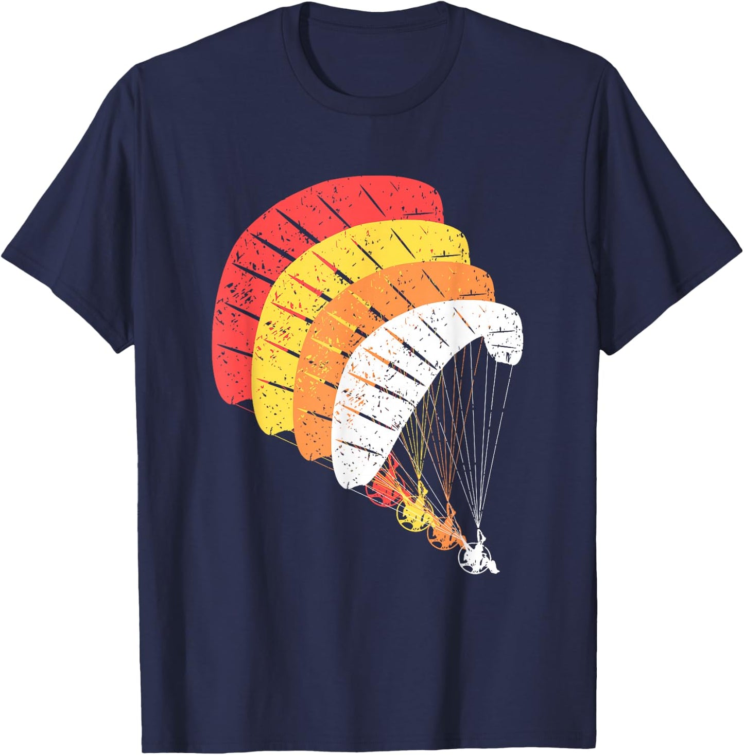 Vintage Powered Paragliding Shirt Paramotor Gift Paraglider T-Shirt - T-Shirt | Navy