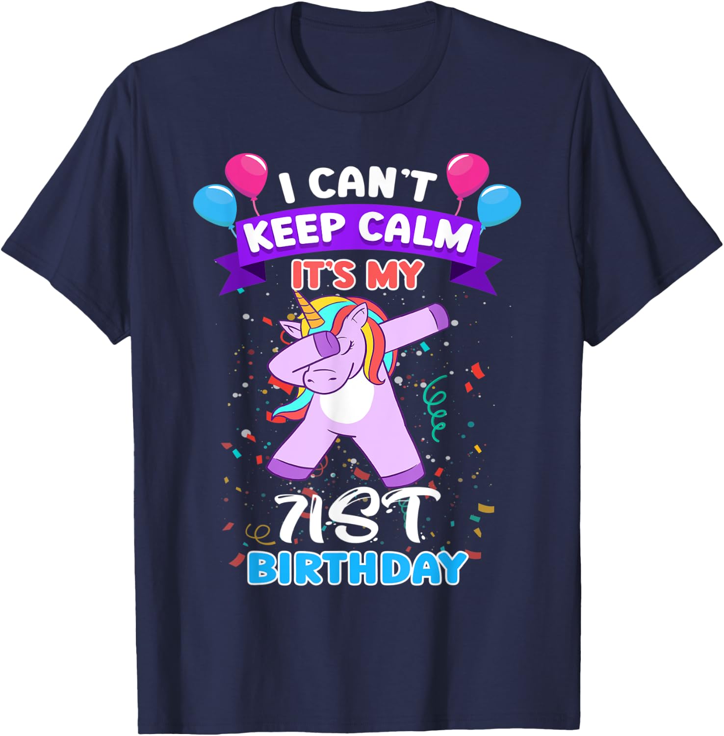 71th Birthday Unicorn Shirt For 71 Years Old Women At Age 71 T-Shirt - T-Shirt | Navy