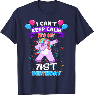 71th Birthday Unicorn Shirt For 71 Years Old Women At Age 71 T-Shirt - T-Shirt | Navy