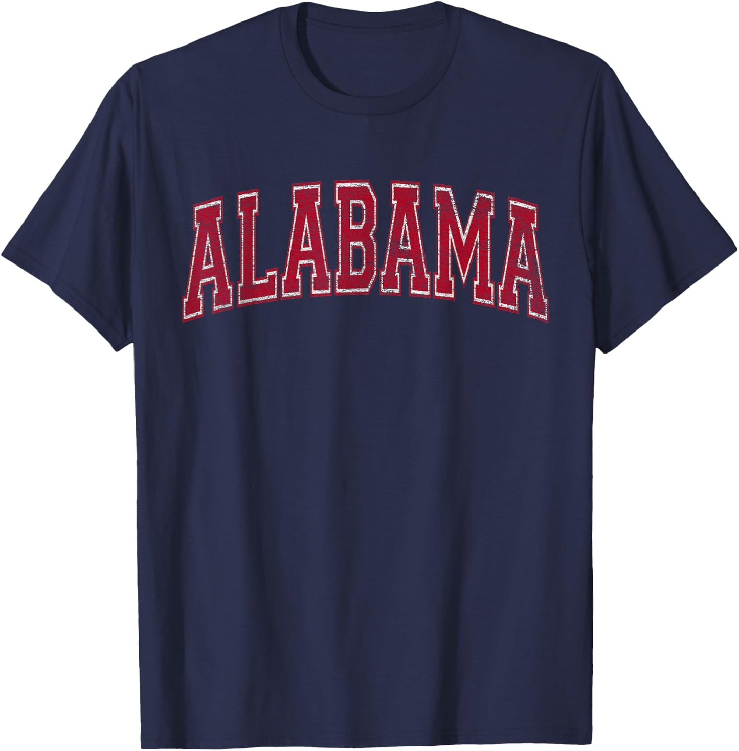 State of Alabama Varsity Style Text Bama Pride State Flag T-Shirt - T-Shirt | Navy