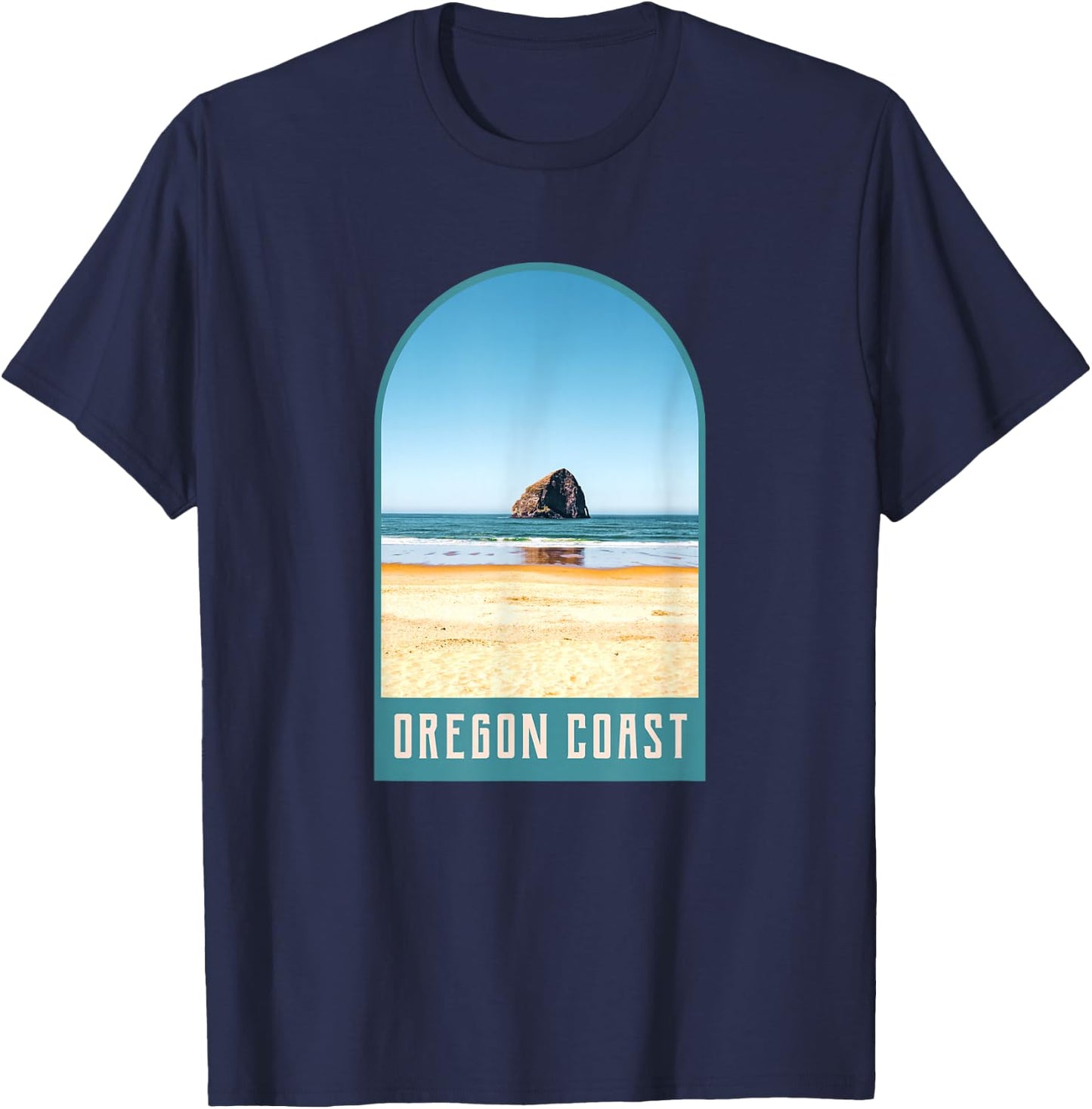 Oregon Coast Beach Views-Pacific Northwest Travel T-Shirt - T-Shirt | Navy