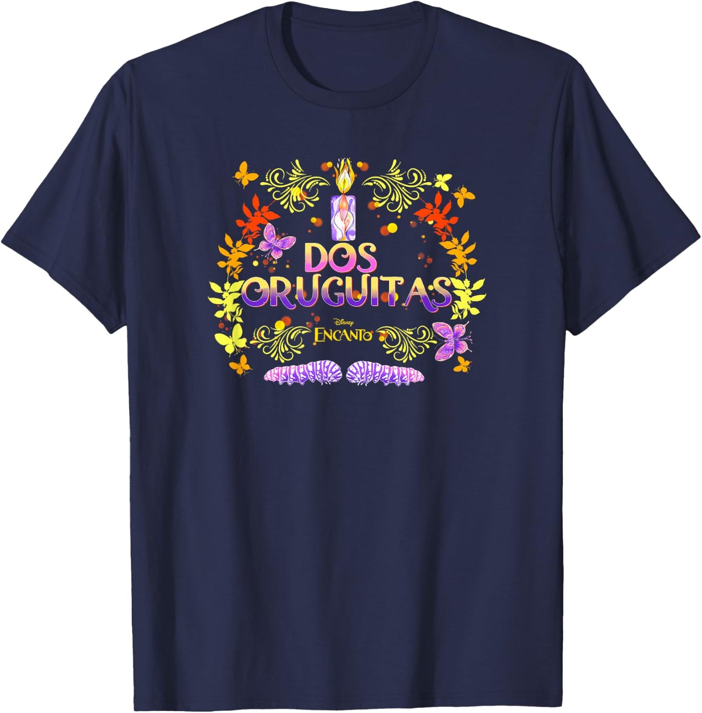 Disney Encanto Dos Oruguitas Candle Portrait T-Shirt - T-Shirt | Navy
