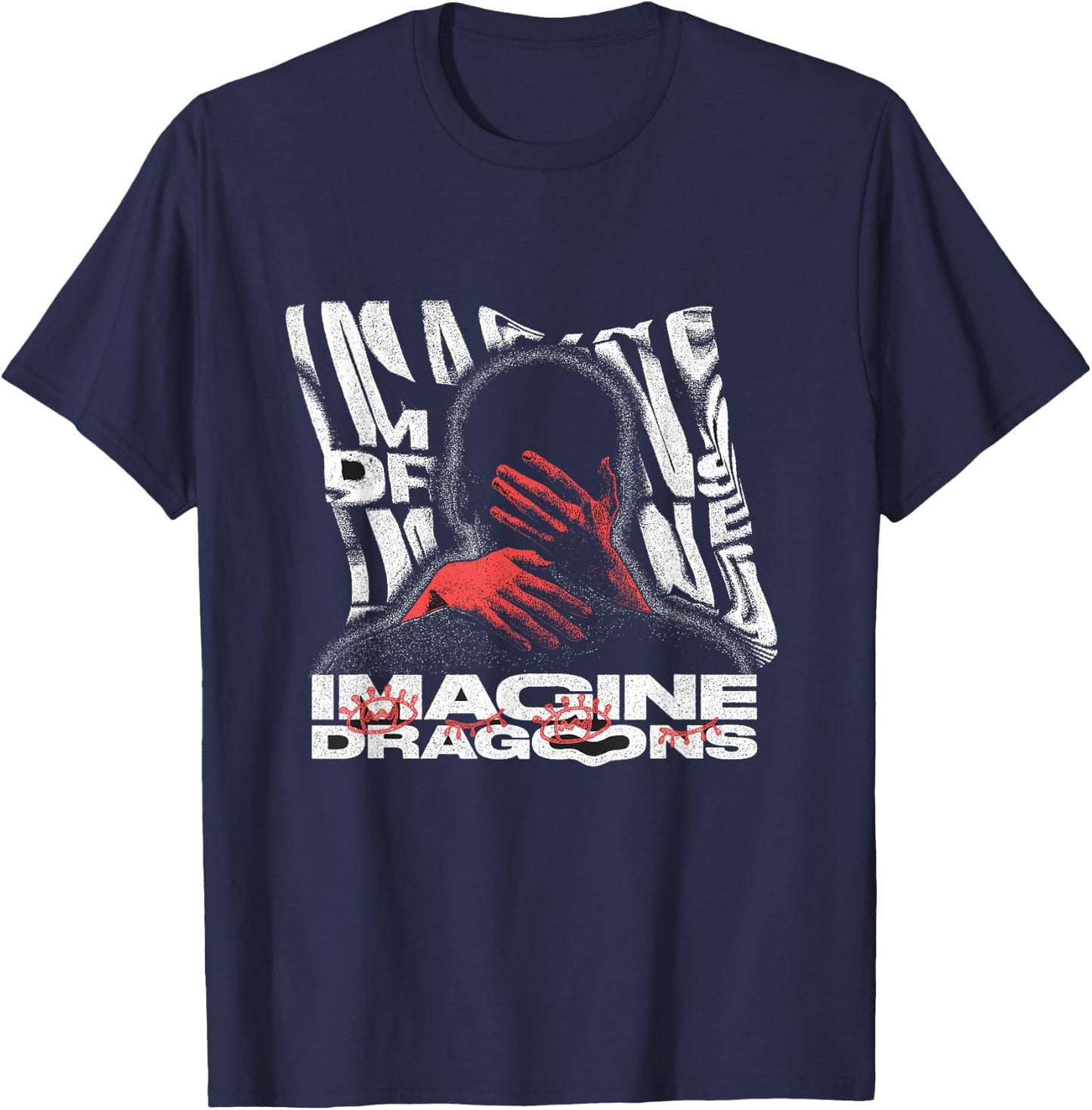 Official Imagine Dragons Exclusive Warp Hands T-Shirt - T-Shirt | Navy