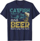 Catfish Fishing Catfish & Beer That's Why I'm Here Flathead T-Shirt - T-Shirt | Navy