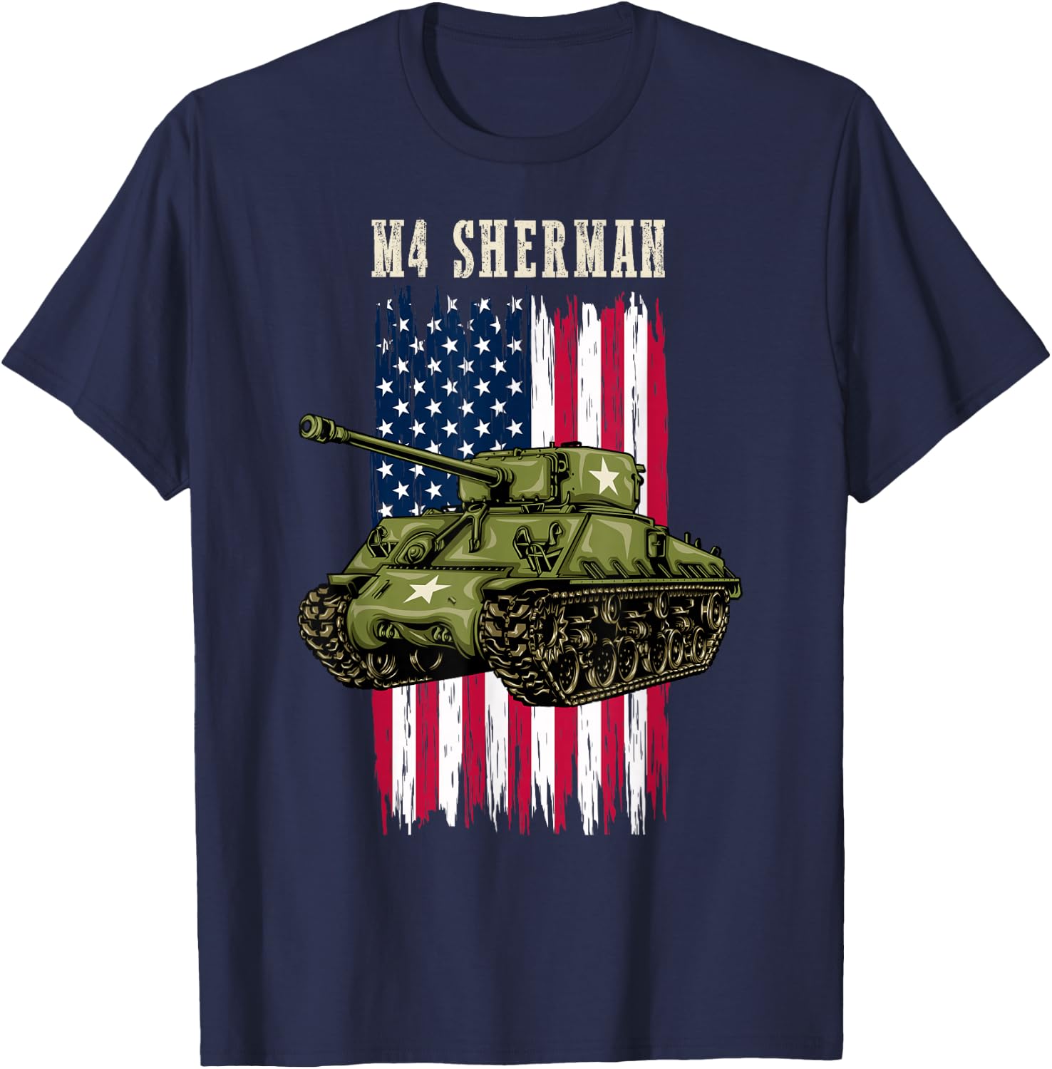 Best WW2 Tank M4 Sherman a WWII Army Tank for Military Boys T-Shirt - T-Shirt | Navy