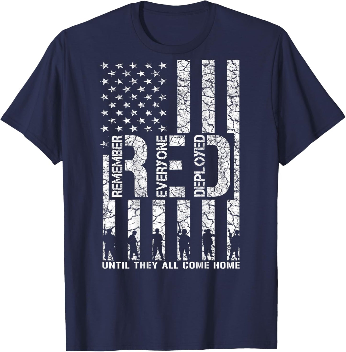 Red Friday Military Shirts - Until They All Come Home T-Shirt - T-Shirt | Navy