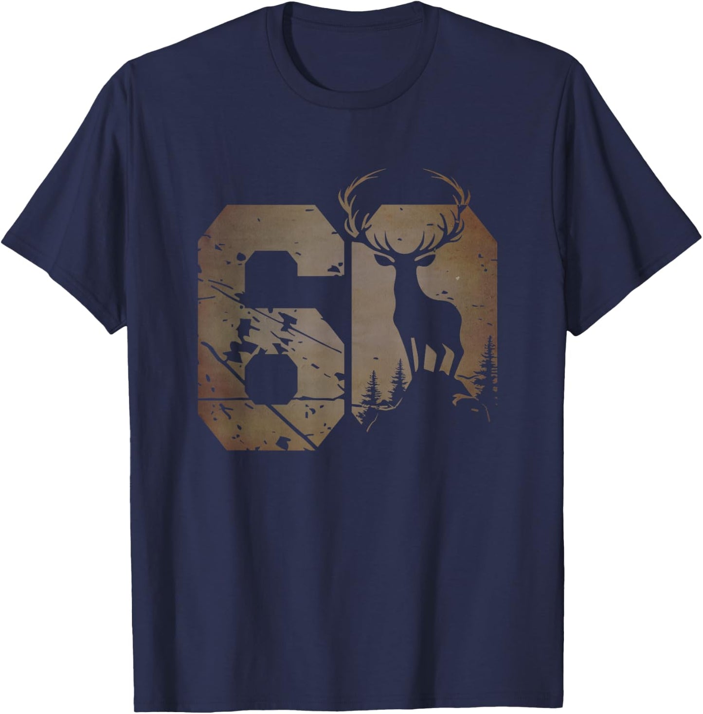 Deer motif for hunter 60th birthday or anniversary T-Shirt - T-Shirt | Navy