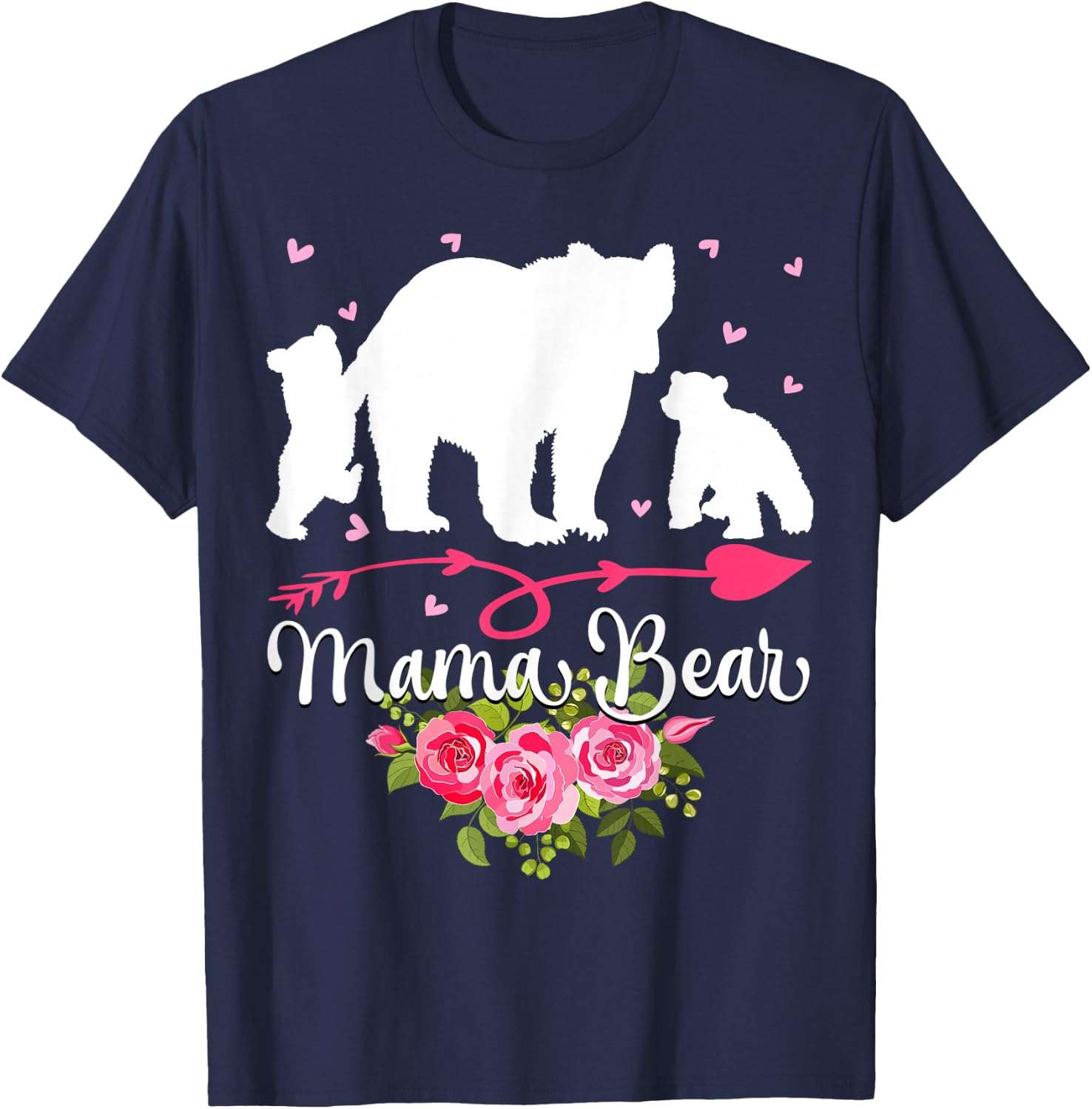 Mothers Day Mama Bear With 2 Cubs Cute T-Shirt - T-Shirt | Navy