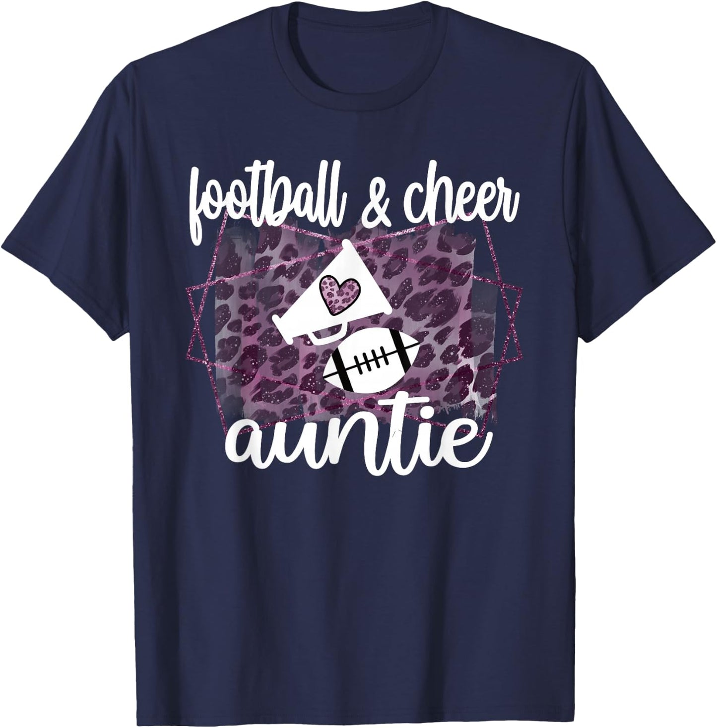 Proud Football & Cheerleading Cheer Aunt T-Shirt - T-Shirt | Navy