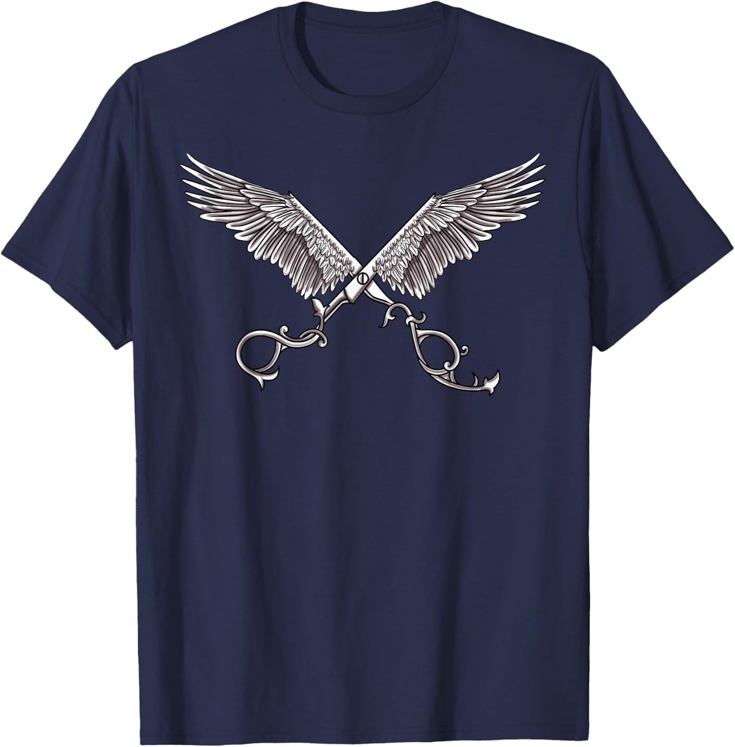 Hairdressing Scissors with Wings Tattoo Art Hairdresser T-Shirt - T-Shirt | Navy