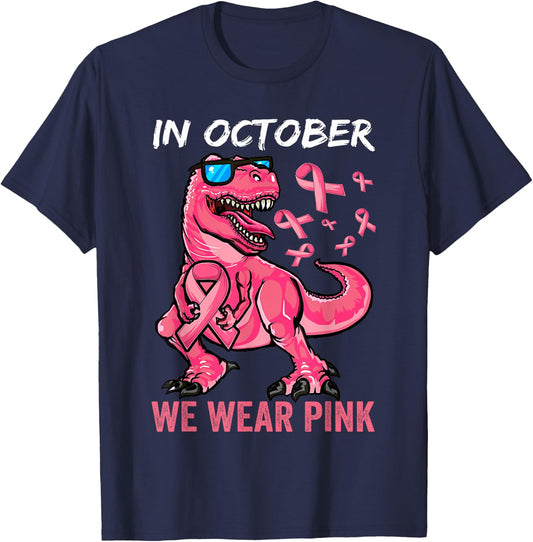 Breast Cancer Shirt for Boys, Breast Cancer Shirts for Kids T-Shirt - T-Shirt | Navy