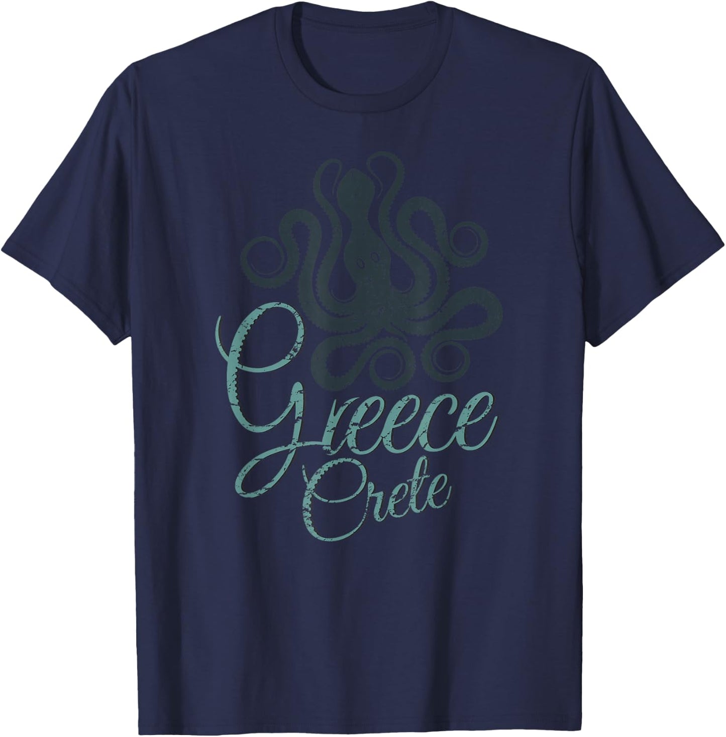 Octopus Greece Crete T Shirt T-Shirt - T-Shirt | Navy