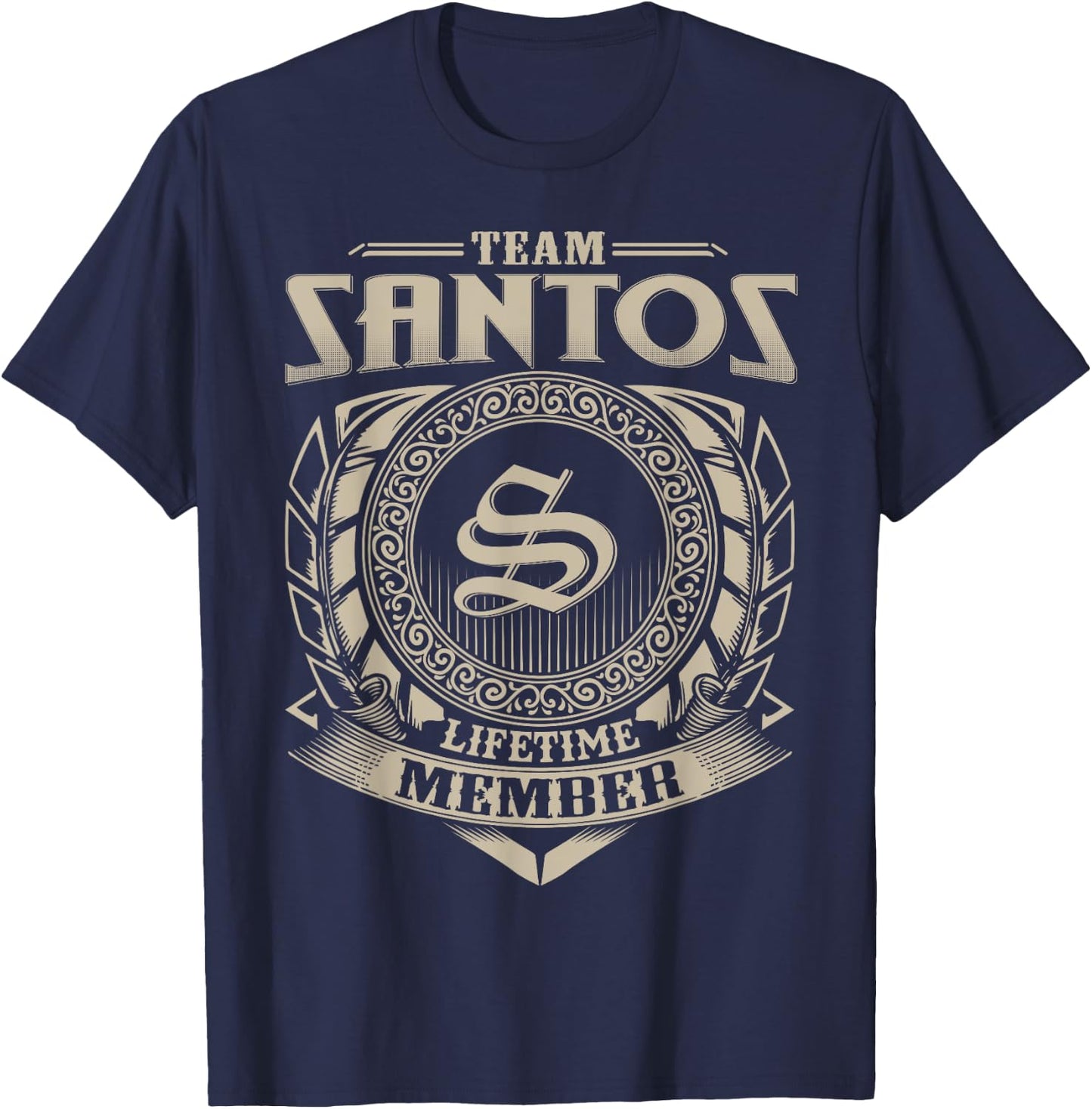 Team SANTOS Lifetime Member Vintage SANTOS Family T-Shirt - T-Shirt | Navy
