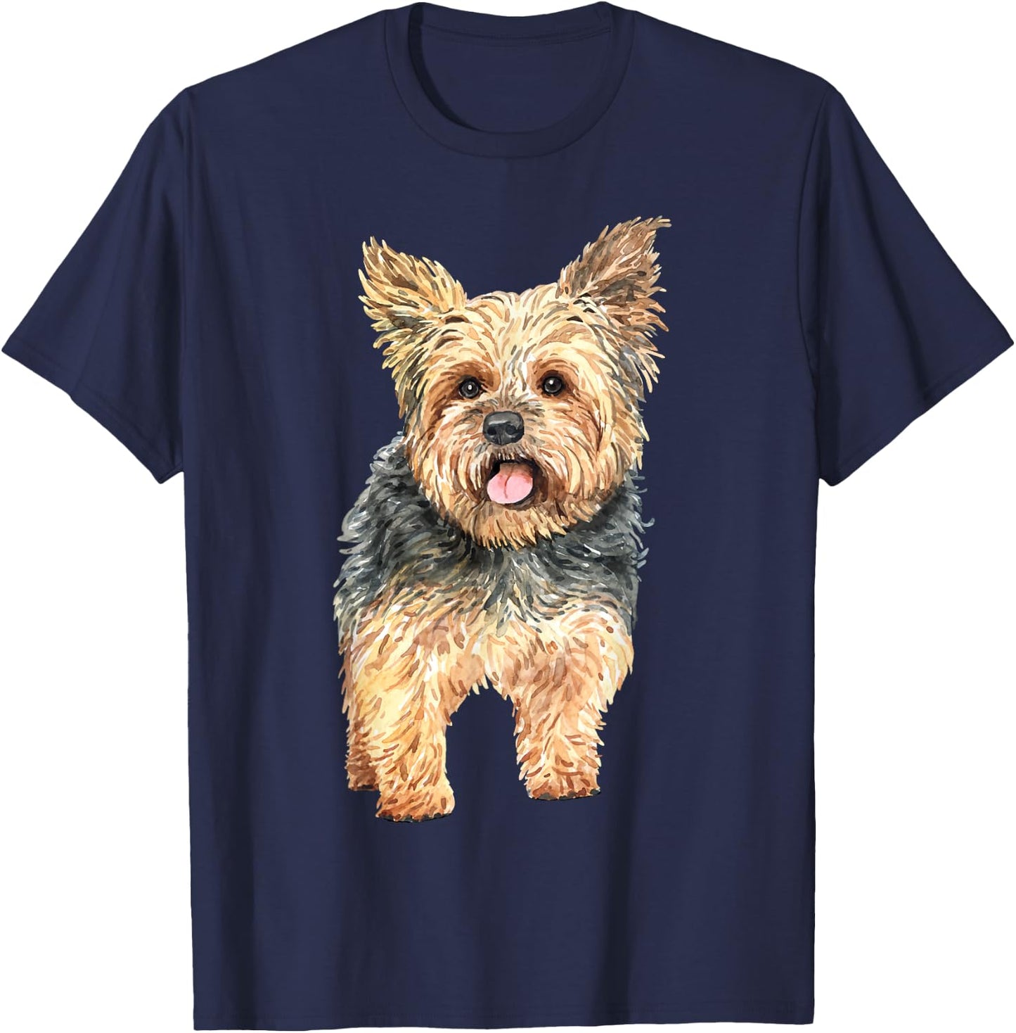 Watercolor | Yorkie Yorkshire Terrier Owners T-Shirt - T-Shirt | Navy
