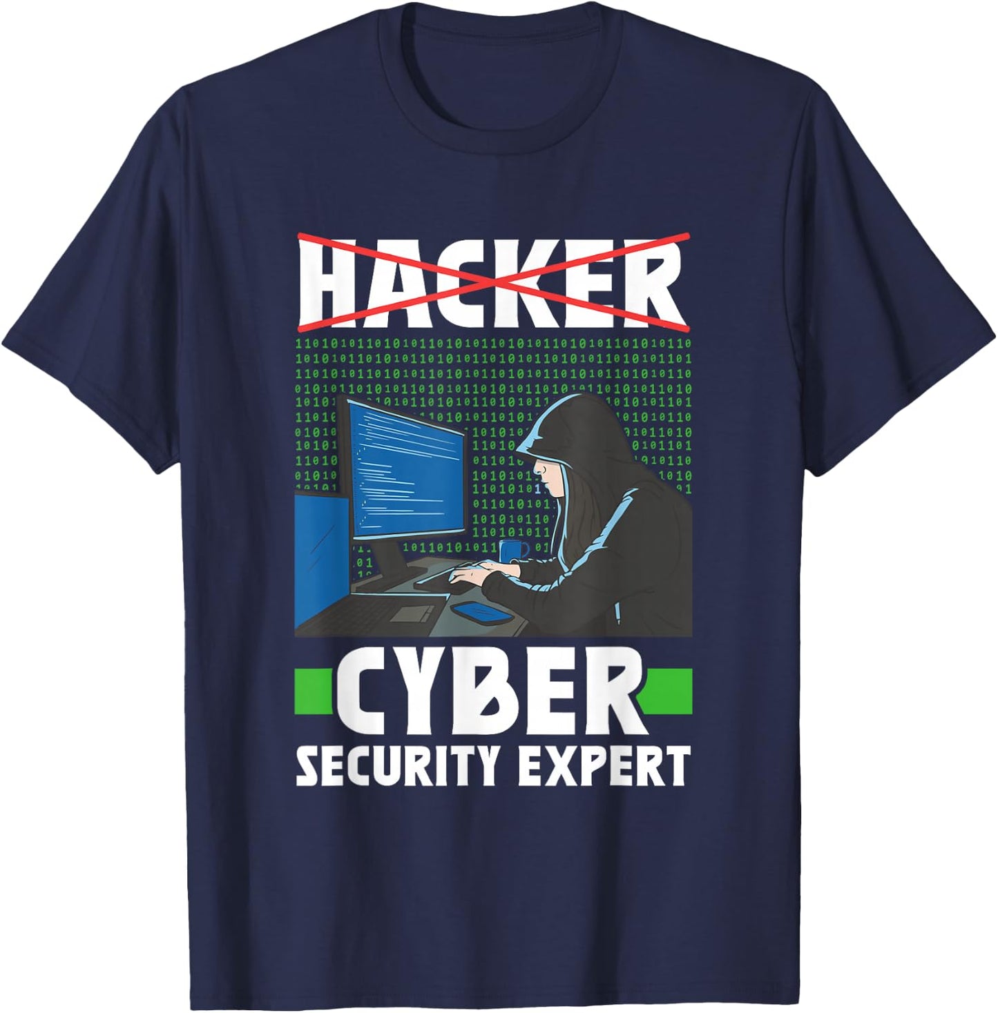 Hacker Cyber Security Expert Hack Computer It Hacking T-Shirt - T-Shirt | Navy
